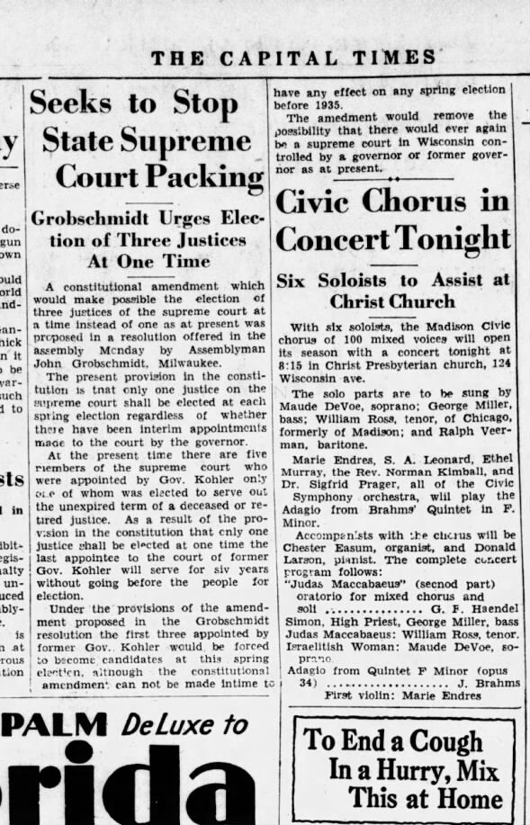 Clipping from The Capital Times